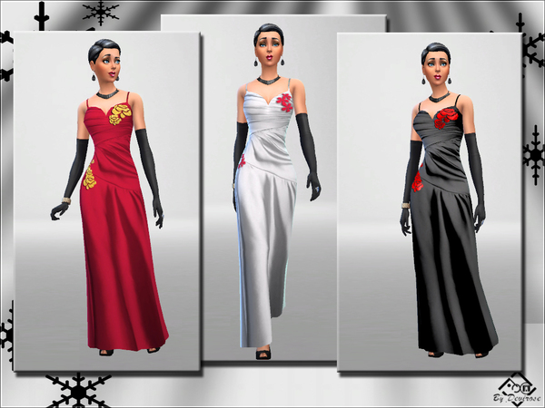 Sims 4 Christmas Chic Dresses by Devirose at TSR