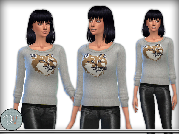 Sims 4 Wool Fox Jumper by DarkNighTt at TSR
