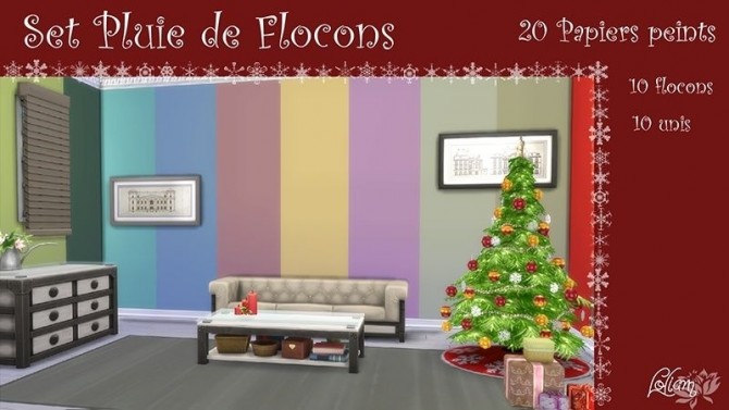 Sims 4 Snowflakes walls by loliam at Sims Artists