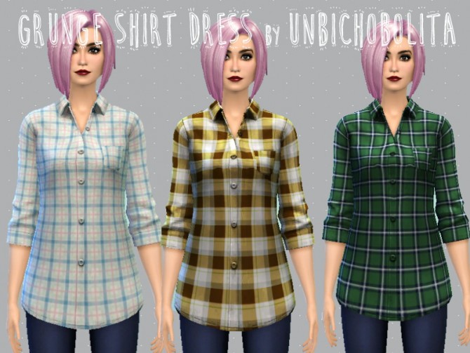 Sims 4 Pajama shirt dress recolors at Un bichobolita
