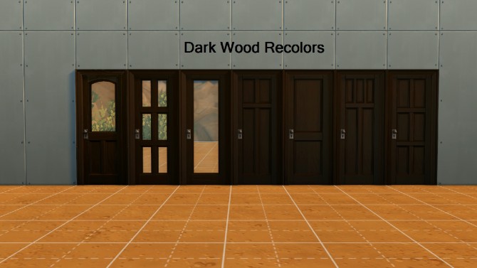 Sims 4 Maxis door recolors Dark Wood by Stephen7859 at Mod The Sims