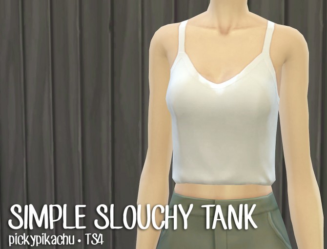 Sims 4 Simple Slouchy Tank at Pickypikachu