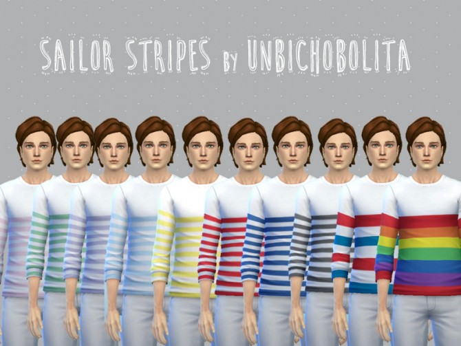 Sims 4 Sailor stripes tops at Un bichobolita