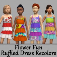 Flower Fun Ruffle Dress by NightlyEMP at Mod The Sims