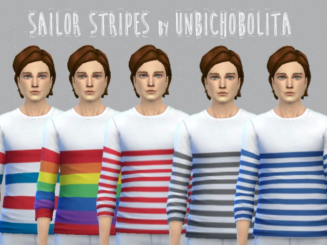 Sims 4 Sailor stripes tops at Un bichobolita