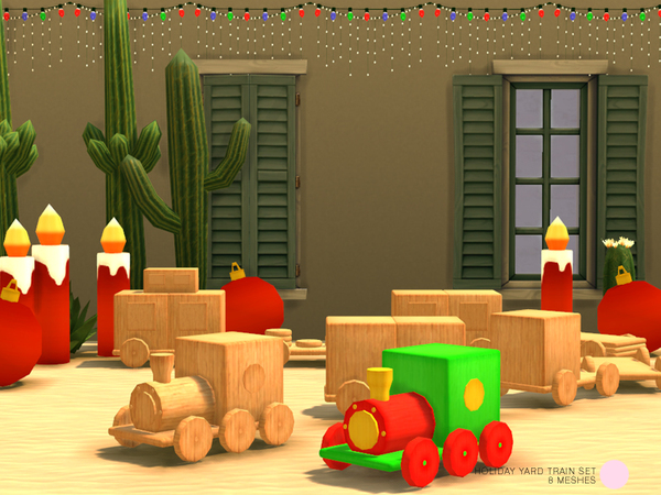 Sims 4 Holiday Yard Train Set by DOT at TSR