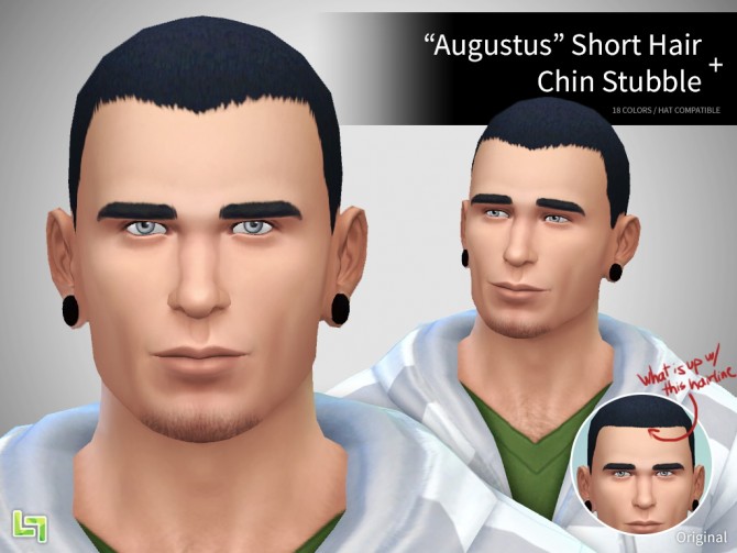 Sims 4 Augustus Hair + Chin Stubble at LumiaLover Sims