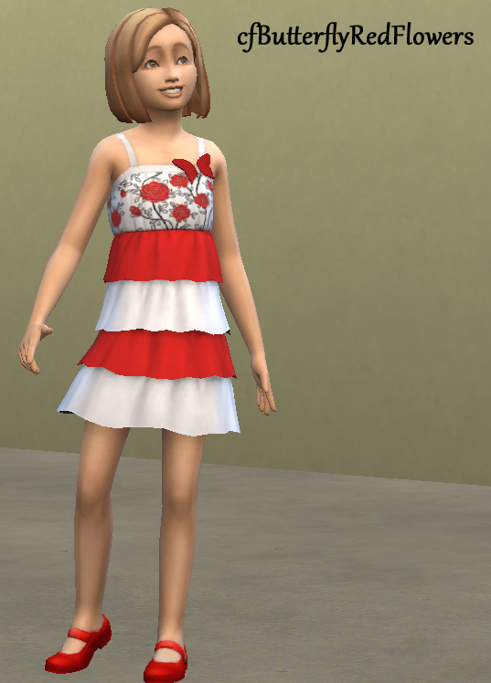 Sims 4 Flower Fun Ruffle Dress by NightlyEMP at Mod The Sims