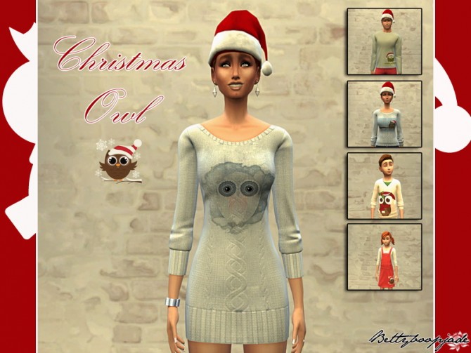 Sims 4 OWL CHRISTMAS collection at Sims Artists