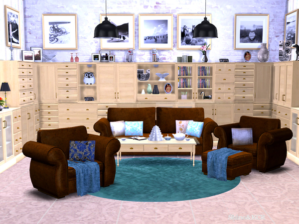 Sims 4 PB Printer Livingroom by ShinoKCR at TSR