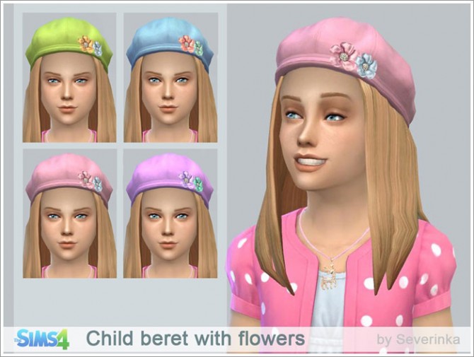 Sims 4 Beret for girls at Sims by Severinka
