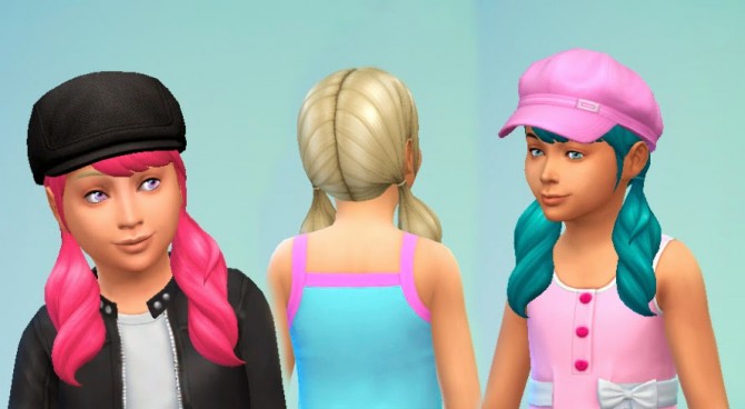 Sims 4 Pigtails Hair for girls by Kiara at My Stuff