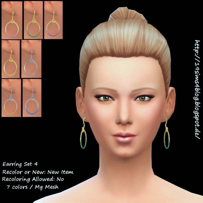 Sims 4 Earring Set 4 at 19 Sims 4 Blog