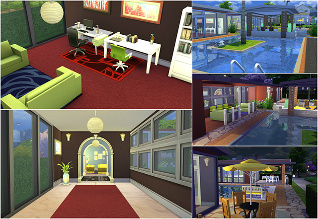 Sims 4 Around the pool villa by Sim4fun at Sims Fans