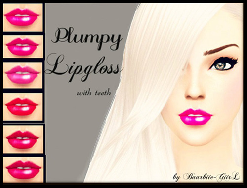 Sims 4 Plumpy Lipgloss with teeth at Barbies Stuff