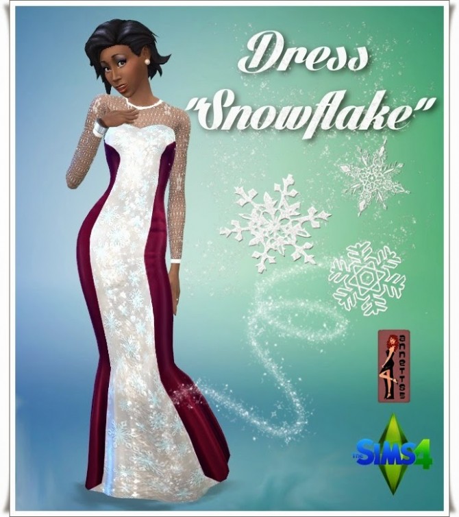 Sims 4 Snowflake dress at Annett’s Sims 4 Welt