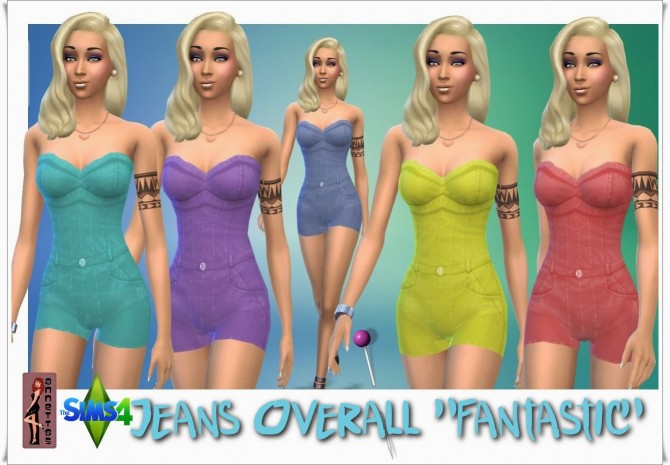Sims 4 Fantastic Jeans Overall at Annett’s Sims 4 Welt