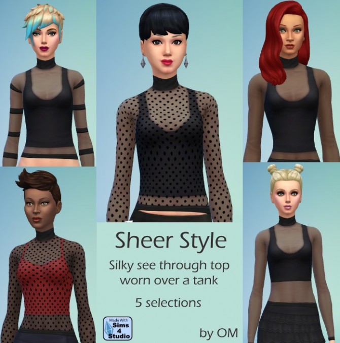 Sims 4 Sheer Style Top by OM at Sims 4 Studio