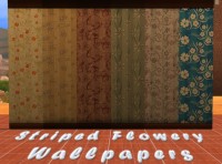 Striped Flowery Wallpapers by xegtx at Mod The Sims