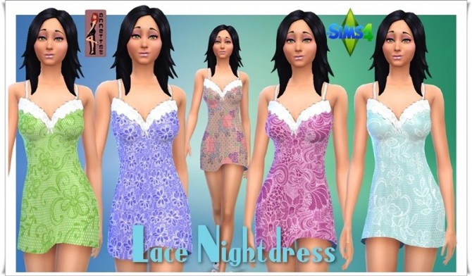 Sims 4 Lace Nightdress at Annett’s Sims 4 Welt