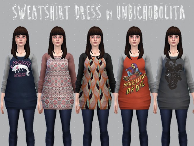 Sims 4 Sweeshirt dress at Un bichobolita