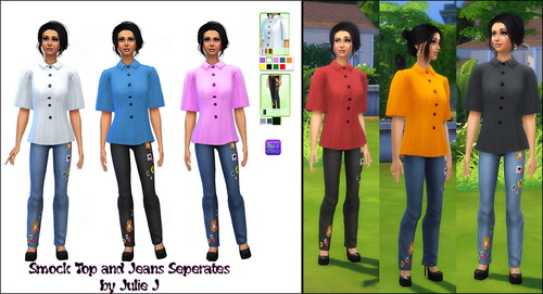 Sims 4 Smock Top and Jeans at Julie J