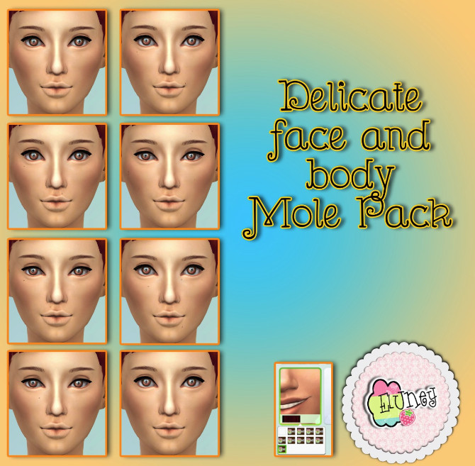Sims 4 Blush, freckles, moles and false lashes at Eluney Design