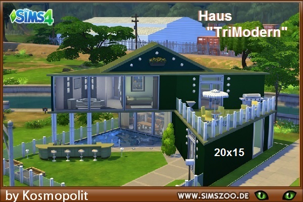 Sims 4 TriModern house by Kosmopolit at Blacky’s Sims Zoo