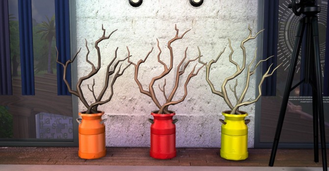 Sims 4 Antique Metal Milk Jugs With Branches at Ohmyglobsims