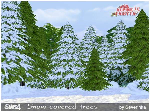 Sims 4 Snow covered trees by Severinka at Sims by Severinka