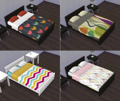 Double Bed Recolors/Overrides at Saudade Sims » Sims 4 Updates