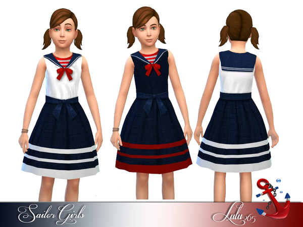 Sims 4 Sailor Girls dress by Lulu265 at TSR