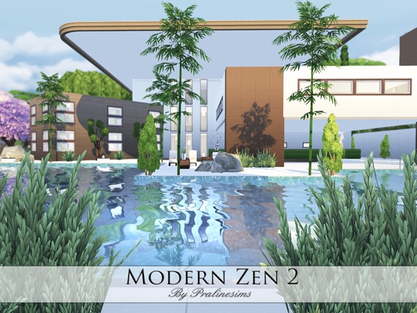 Sims 4 Modern Zen 2 house by Pralinesims at TSR