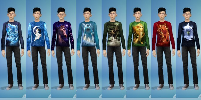 Sims 4 8 Fantasy T shirts for Males by xegtx at Mod The Sims