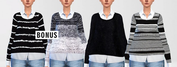 Sims 4 Loose Sweaters Set at Puresims