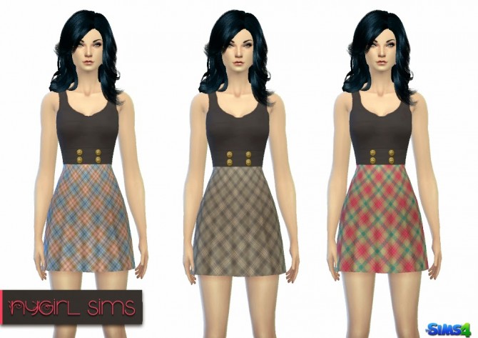 Sims 4 Tartan Tank Dress at NyGirl Sims