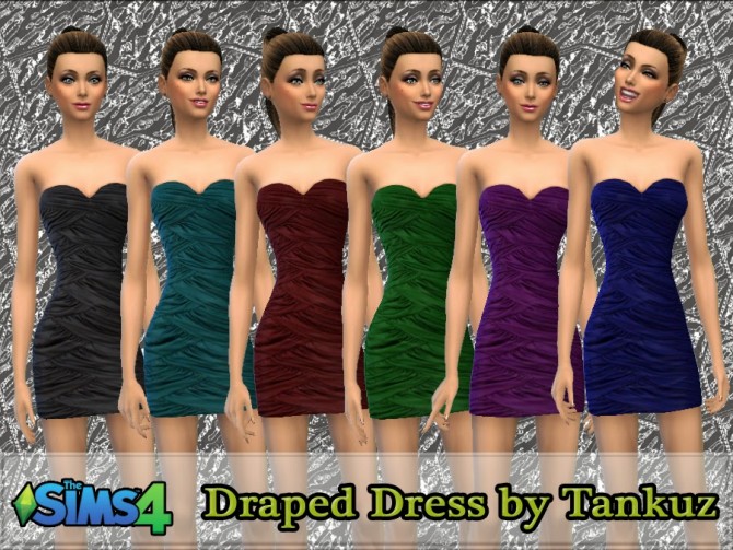 Sims 4 Draped Dress at Tankuz Sims4