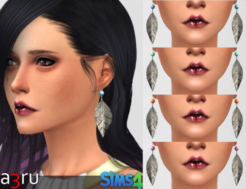 Sims 4 Silver Leaf earrings at A3RU
