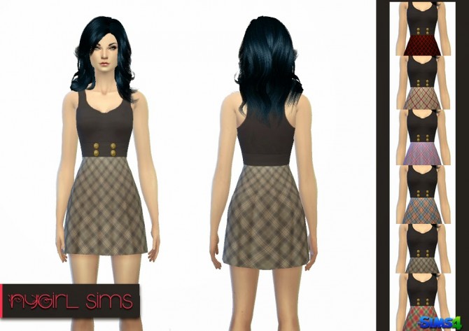 Sims 4 Tartan Tank Dress at NyGirl Sims