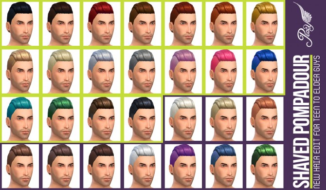 Sims 4 Shaved Pompadour Male Hair Edit by Peacemaker IC at Simsational Designs