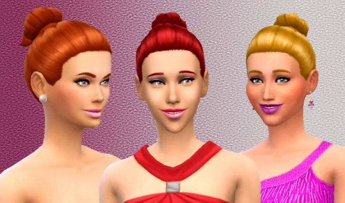 Sims 4 Bun Hair Conversion by Kiara at My Stuff