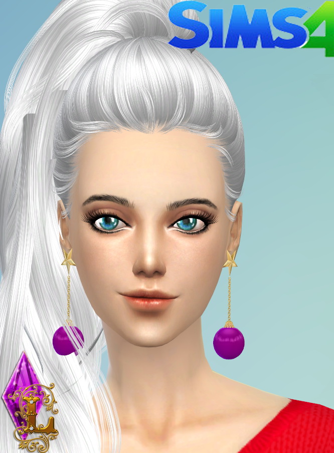 Sims 4 Christmas Earrings 01 at Ladesire
