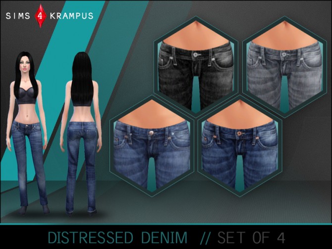 Sims 4 Distressed denim jeans at Sims 4 Krampus