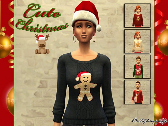 Sims 4 CUTE CHRISTMAS sweaters at Sims Artists