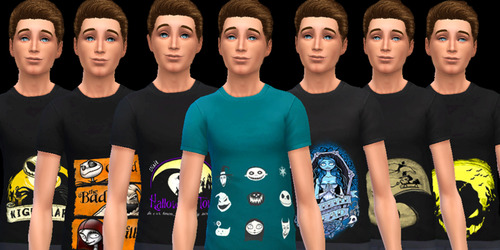 Sims 4 A Nightmare Before Simsmas, tees at Aurimon