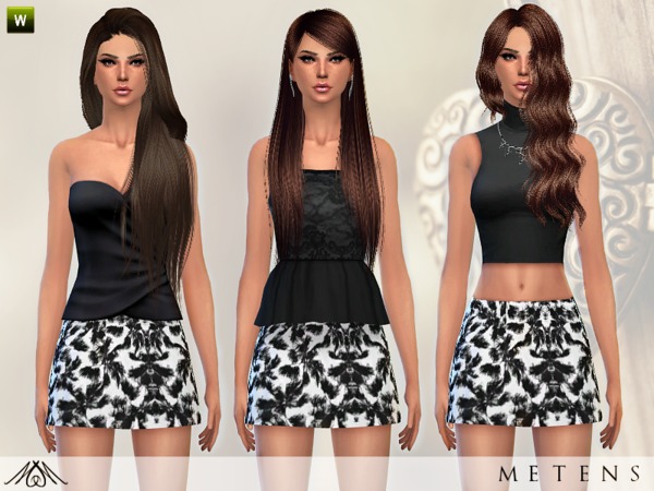 Sims 4 Dark Paradise dress by Metens at TSR