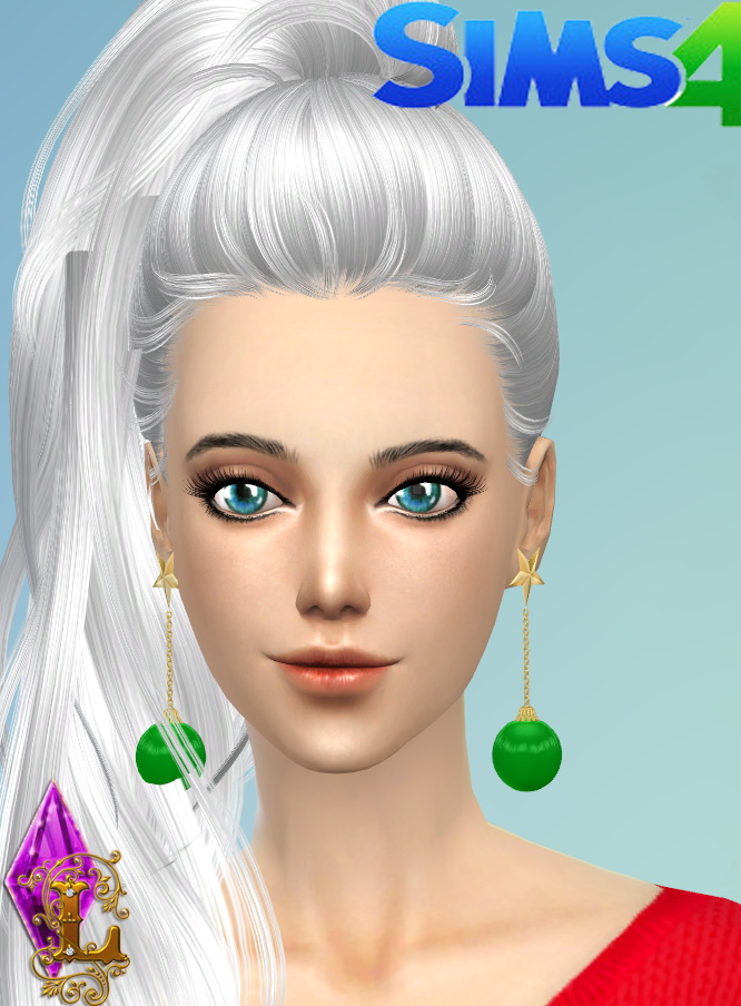 Sims 4 Christmas Earrings 01 at Ladesire