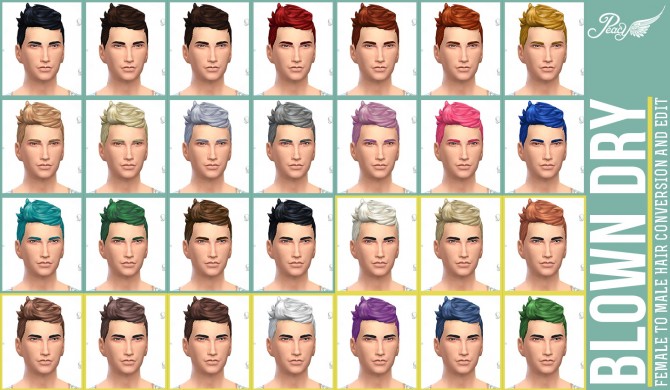 Sims 4 Blown Dry FtoM Hair Conversion and Edit at Simsational Designs
