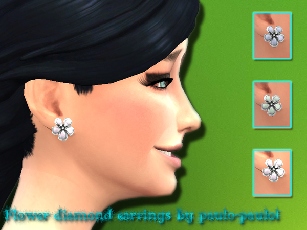 Sims 4 Flower diamod earrings at TSR