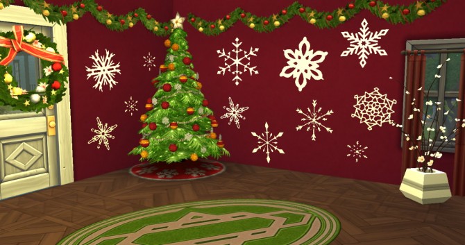 Sims 4 Snowflakes wall decal at Simply Simming